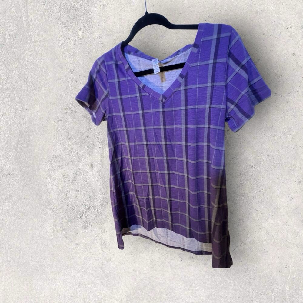 LuLaRoe Christy T - NWT- XSmall-Purple/Grey Checkered